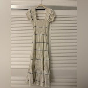 Tory Burch Long Dress Cream with Blue Stripes (S/P)